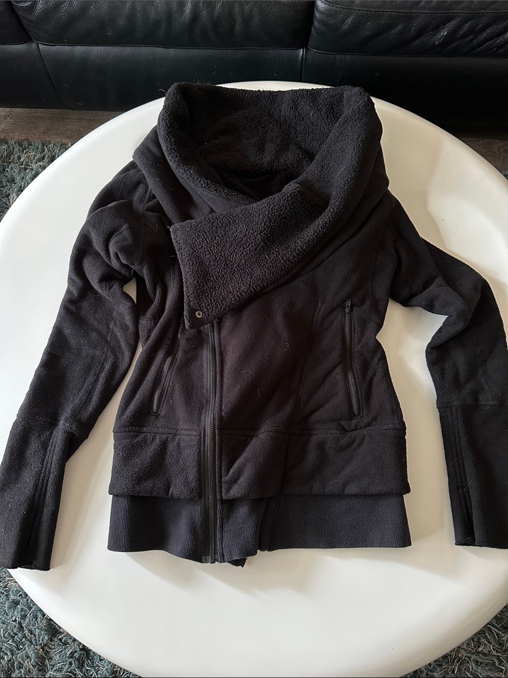 lululemon athletica Black Cozy Funnel-Neck Jacket